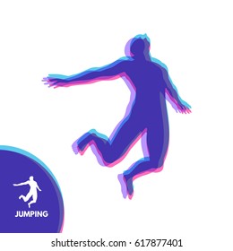 Silhouette of a jumping man. Design template for Sport. Vector Illustration.