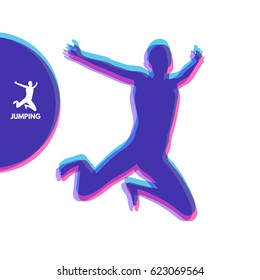 Silhouette of a jumping man. Design template for Sport. Vector Illustration.