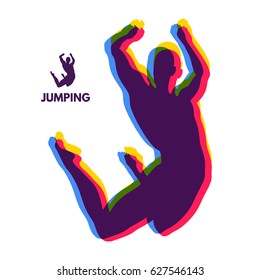 Silhouette of a jumping man. Design template for Sport. Vector Illustration.