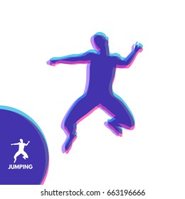 Silhouette of a jumping man. Design template for Sport. Vector Illustration.