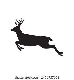 silhouette  a jumping vector deer