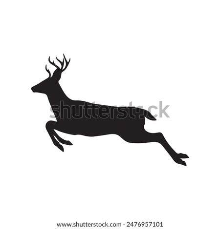 silhouette  a jumping vector deer