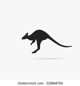 Silhouette of a kangaroo.