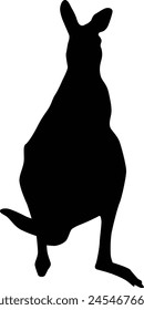 Silhouette of kangaroo animal illustration in black color