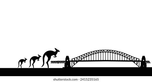 silhouette of a kangaroo, australia