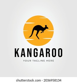 silhouette kangaroo australia logo vector illustration design