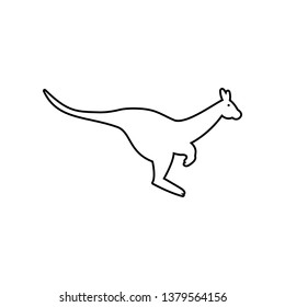 silhouette of a kangaroo icon. Element of zoo for mobile concept and web apps icon. Outline, thin line icon for website design and development, app development