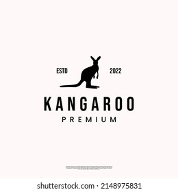 silueta de la cosecha del logotipo de kangaroo