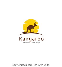 silhouette kangaroo logo vector illustration design.