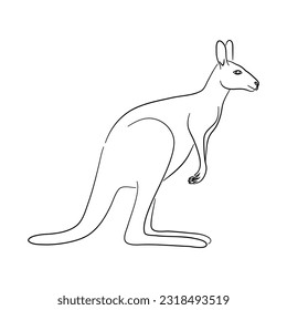 Silhouette of a Kangaroo made in sketch style. Vector illustration.