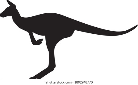 silhouette kangaroo on white background. vector eps 10