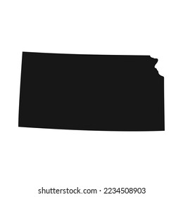 Silhouette of Kansas state border.