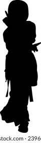 silhouette of a karate man