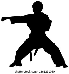 Silhouette von Kata-Karate-Athleten Vektorillustration Illustration