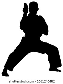 silhouette of kata karate athletes vector illustration