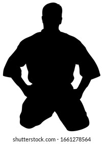 silhouette of kata karate athletes vector illustration