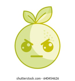 silhouette kawaii cute angry orange fruit