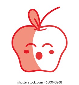 silhouette kawaii cute funny apple fruit