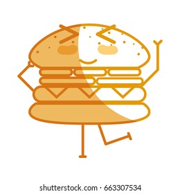 silhouette kawaii cute funny humburger food