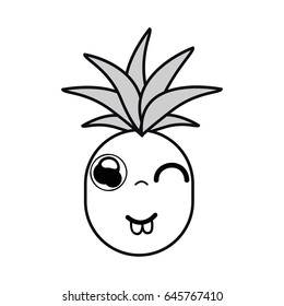 silhouette kawaii cute funny pineapple vegetable