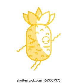 silhouette kawaii cute funny pineapple fruit