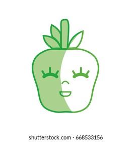 silhouette kawaii cute happy apple fruit