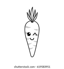 silhouette kawaii cute happy carrot vegetable