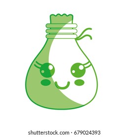 silhouette kawaii cute happy cloth bag