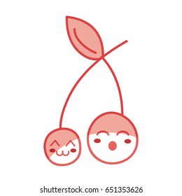 silhouette kawaii cute happy and funny strawberry fruit