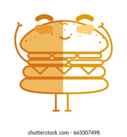 silhouette kawaii cute happy humburger food