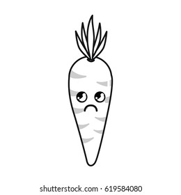 silhouette kawaii cute sad carrot vegetable