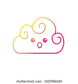 silhouette kawaii cute surprised cloud weather