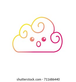 silhouette kawaii cute surprised cloud weather
