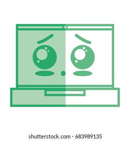 silhouette kawaii cute tender laptop technology