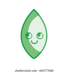 silhouette kawaii cute thinking leaf icon