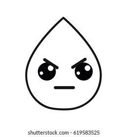 silhouette kawaii nice angry drop water