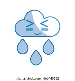 silhouette kawaii nice funny cloud raining