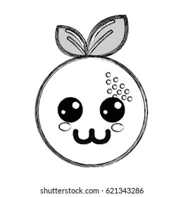 silhouette kawaii nice happy orange fruit
