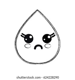 silhouette kawaii nice surprised drop water