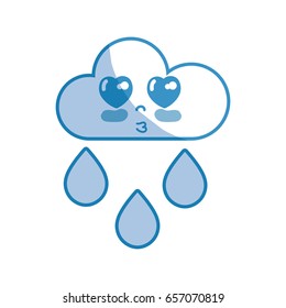 silhouette kawaii nice tender cloud raining