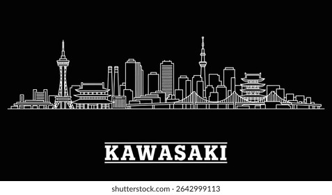 Silhouette of Kawasaki - Urban Skyline Illustration