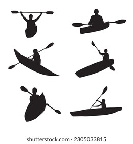 silhouette of kayak as the logo of vector