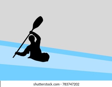 silhouette of a kayaker