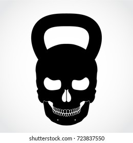 silhouette kettle bell skull