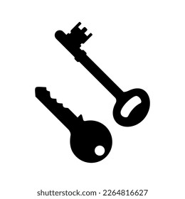 Silhouette of the Key for Icon, Symbol, Sign, Pictogram, Website, Apps, Art Illustration, Logo or Graphic Design Element. Vector Illustration