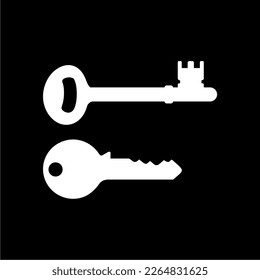 Silhouette of the Key for Icon, Symbol, Sign, Pictogram, Website, Apps, Art Illustration, Logo or Graphic Design Element. Vector Illustration