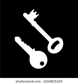 Silhouette of the Key for Icon, Symbol, Sign, Pictogram, Website, Apps, Art Illustration, Logo or Graphic Design Element. Vector Illustration