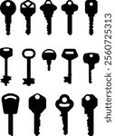Silhouette of a key illustration