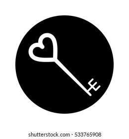 silhouette key shaped heart