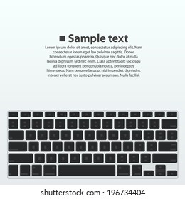 Silhouette keyboard. Vector
